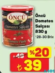 ÖNCÜ DOMATES SALÇASI 830 G